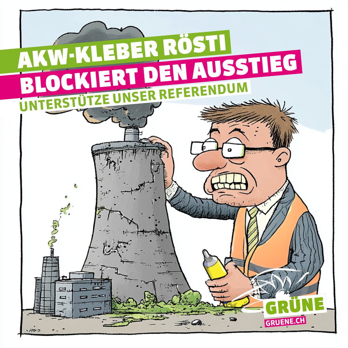 Atomkraft? Nein, danke! ☢ Das ist weder gut fürs Klima noch für die Umwelt. 🌍Stattdessen brauchen wir die Energiewende! 🌞 Wenn Bundesrat Rösti sich durchsetzt, bleibt uns nur das Referendum. 📝

➡ Hilfst du mit, neue AKWs zu verhindern?

gruene.ch/kampagne/ich-s…