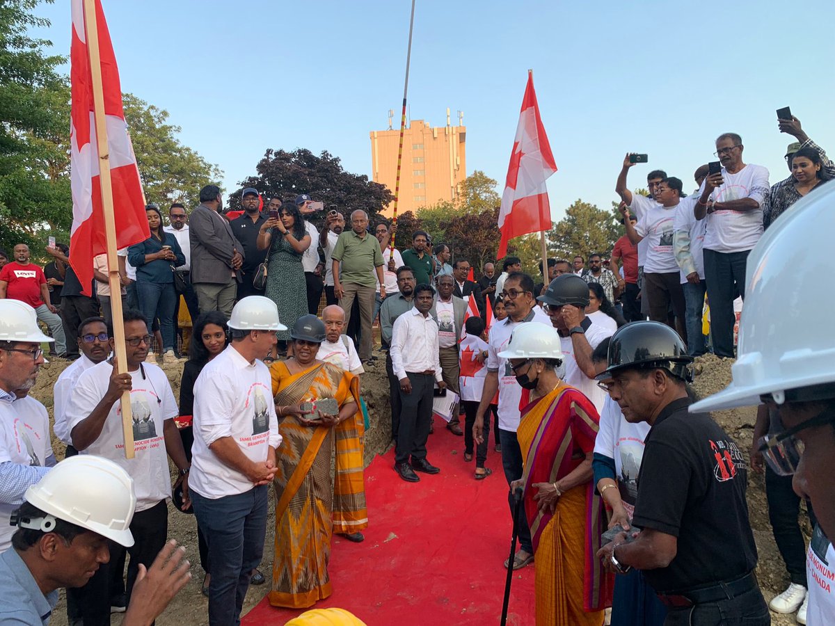 patrickbrownont's tweet photo. Proud to mark the beginning of the construction of the Tamil Genocide Monument in Brampton. 

Thank you to @ncctonline, the Brampton Tamil Association and the Brampton Tamil Seniors Association for this beautiful initiative to remember the over 100,000 victims of the Tamil genocide.  Children were murdered, women raped and villages plundered with mass graves by the Sri Lankan regime. We do not forget these innocent lives butchered by a genocidal government. 

The Tamil journey to Canada is part of our national story.  It was the government of Brian Mulroney which opened up our doors to Tamils fleeing the atrocities of the Sri Lankan regime. It was the government of Stephen Harper who took a principled stand and boycotted the common wealth meeting in Sri Lanka. It was the Ford government in Ontario who added the Tamil genocide to the school curriculum. It was the government of Justin Trudeau who recognized Tamil Genocide Remembrance Day and sanctioned Sri Lanka war criminals with travel bans and asset freezes. 

There is much work to do for justice and reconciliation but Canada continues to stand tall in the fight against the barbaric Sri Lankan regime which continues to evade accountability at the International Criminal Court.