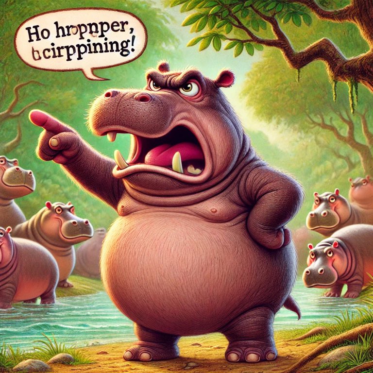 Nölpferd. #einbuchstabentiere mit #GenAI