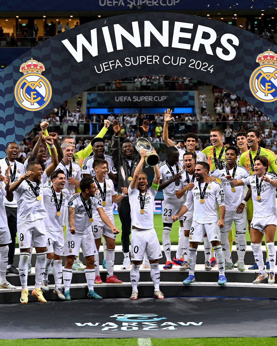 Luka Modrić (@lukamodric10) on Twitter photo CAMPEONES! Un orgullo levantar mi primer título como capitán del <a href="/realmadrid/">Real Madrid C.F.</a> 🙏🏼🏆🤍 #SuperCup CAMPEONES! Un orgullo levantar mi primer título como capitán del <a href="/realmadrid/">Real Madrid C.F.</a> 🙏🏼🏆🤍 #SuperCup