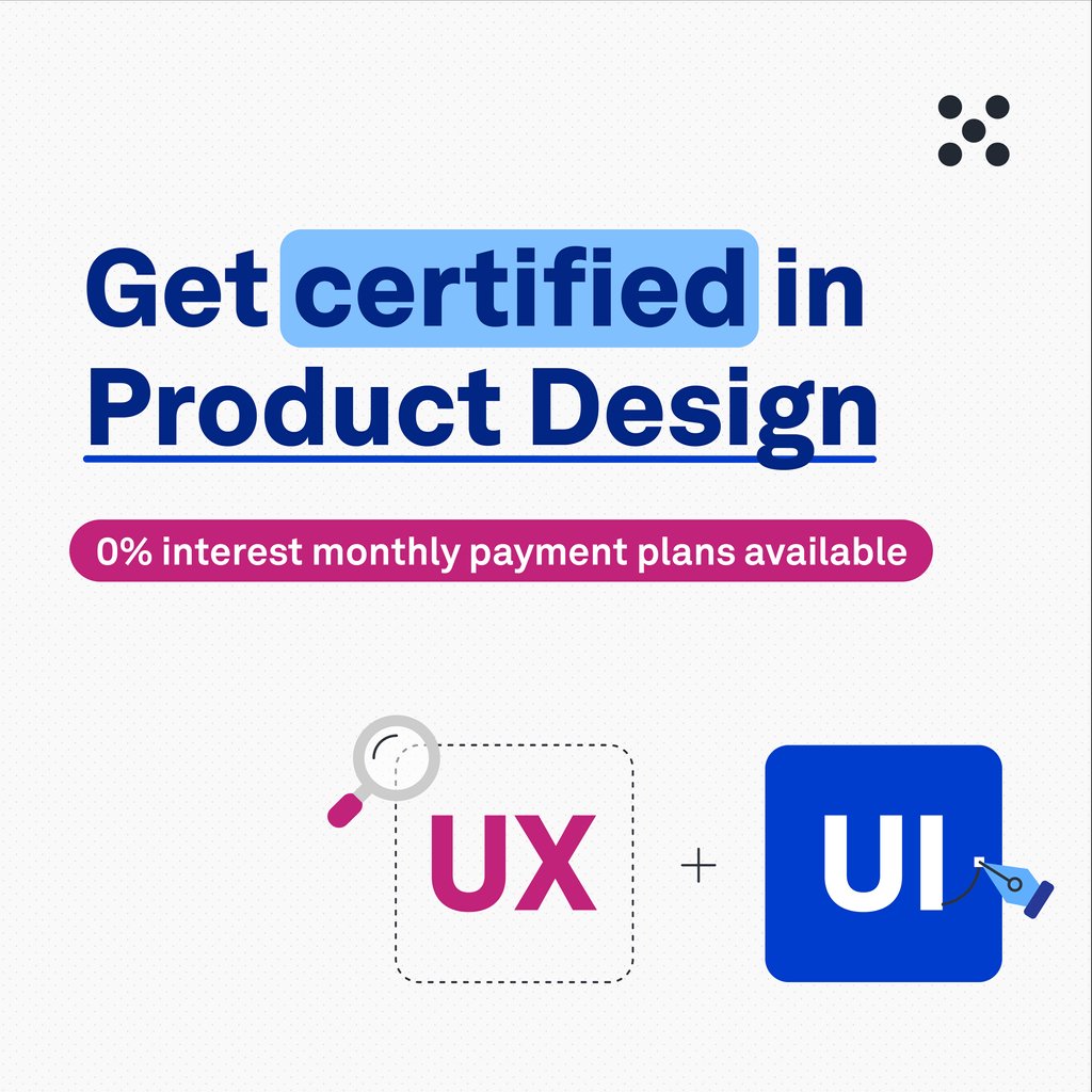 uxdesigninst's tweet photo. Our newly launched course is perfect for those looking to combine UX design and UI design to pursue a rewarding career. 

You can find a 🔗 here: https://t.co/a1ubHDJnf1 ⌛️⁠
⁠
#productdesign #product #productdesigner #productdesigncourse #design https://t.co/jyO0MVVZ8Q