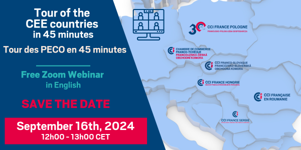⏰ Rappel : Dans un mois, aura lieu notre webinaire exclusif ! 🌍

🚀 Tour des PECO - Webinaire en anglais

📅 Date : 16 septembre 2024
⏰ Heure : 12h00 - 12h45
📍 Lieu : En ligne sur Zoom (Gratuit, inscription obligatoire)

En seulement 45 minutes, découvrez les tendances