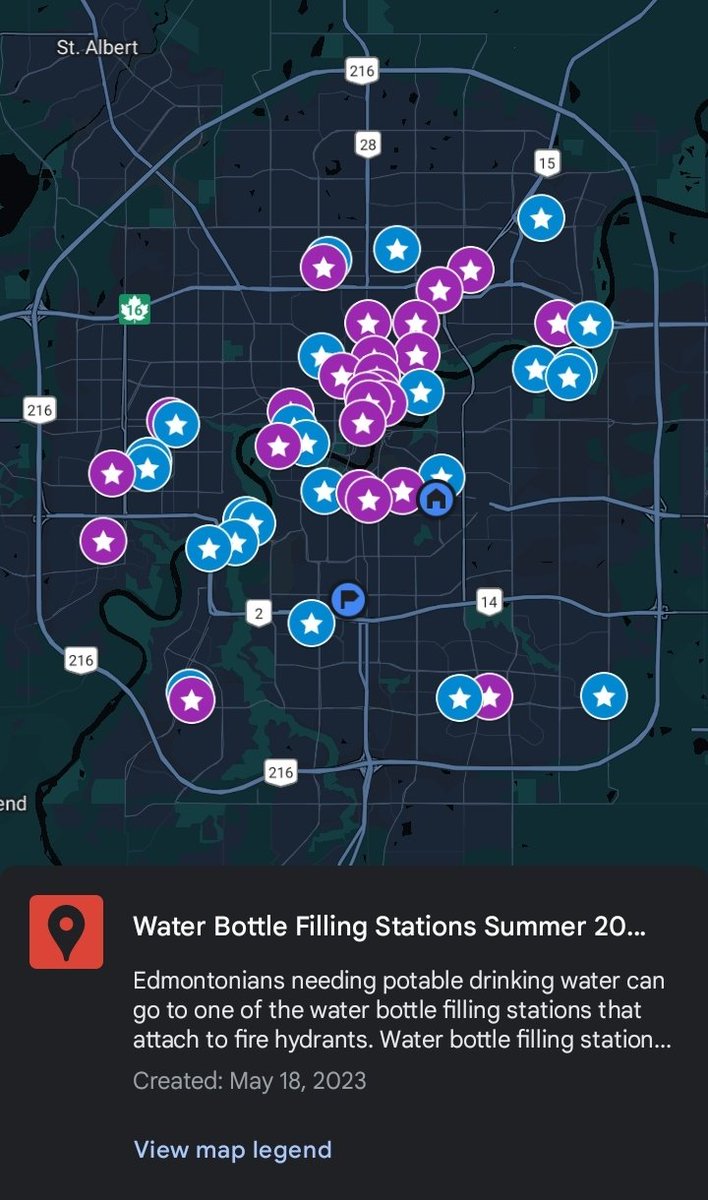 No1KnowsNobody's tweet photo. @MurrayManera @edmonton_anne @AndrewKnack @_TimCartmell @kprincipeyeg @Erinforanirniq @joannewrightyeg @ABSupports @GoAMHA @MikeEllisUCP @DanWilliamsALTA #yegdt/#DTyeg/#MeetMeDowntown list of fire hydrant water stns
If you look and expand on Google Maps, it also shows you where the other hydrant & permanent water stns are found for all of #Edmonton/#yeg
Mind you, addicts pawn off their cell phones and/or don't have a data plans https://t.co/0Vpzn4ZtiR
