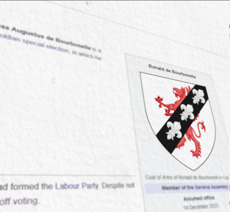 Ronald de Bourbonelle Approval Polling:

Approve: 80% (+1)
Disapprove: 20% (-1)
Average Rating %: 84% (-3)

Olympia Polling / Aug 10, 2024 / n=12

(% Change With June 22, 2024)