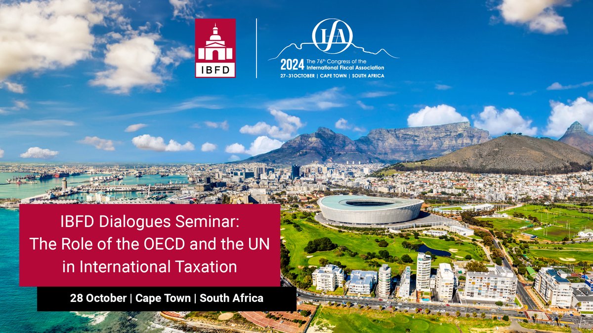 IBFD (@ibfd_on_tax) on Twitter photo Registration is open for the IBFD Dialogues seminar at the 76th IFA Congress in Cape Town on 28 Oct! Discover the OECD and UN's key roles in shaping international tax frameworks. Featuring <a href="/ManalCorwin/">Manal Corwin</a>, <a href="/luisa_scarcella/">Luisa Scarcella</a>, <a href="/MichaelALennard/">Michael Lennard</a> and more.
Join us: bit.ly/4dEJtus Registration is open for the IBFD Dialogues seminar at the 76th IFA Congress in Cape Town on 28 Oct! Discover the OECD and UN's key roles in shaping international tax frameworks. Featuring <a href="/ManalCorwin/">Manal Corwin</a>, <a href="/luisa_scarcella/">Luisa Scarcella</a>, <a href="/MichaelALennard/">Michael Lennard</a> and more.
Join us: bit.ly/4dEJtus