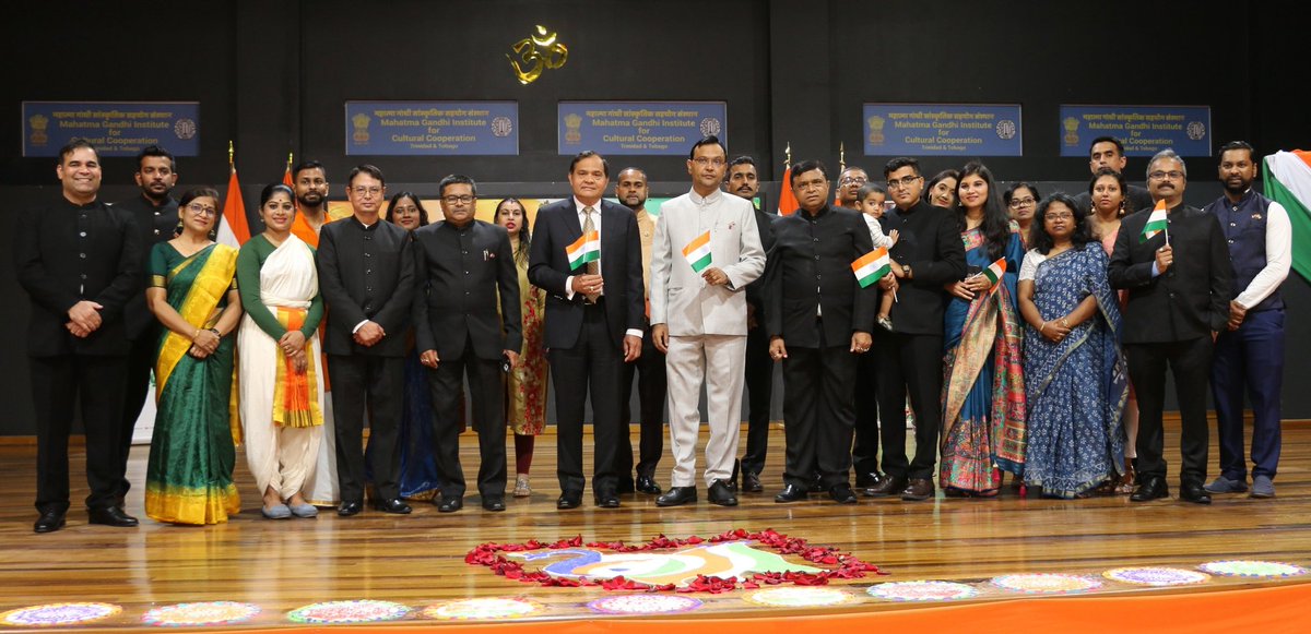The 78th Independence Day of India was celebrated with great enthusiasm at <a href="/MGICCTandT/">ICCR in Trinidad & Tobago</a> today. 

HC <a href="/PSRajpurohit13/">Dr Pradeep Rajpurohit</a> read out the message of the Hon. President. The event was attended by a large number of Indian Diaspora &amp; the cultural performances were appreciated.
#HarGharTiranga