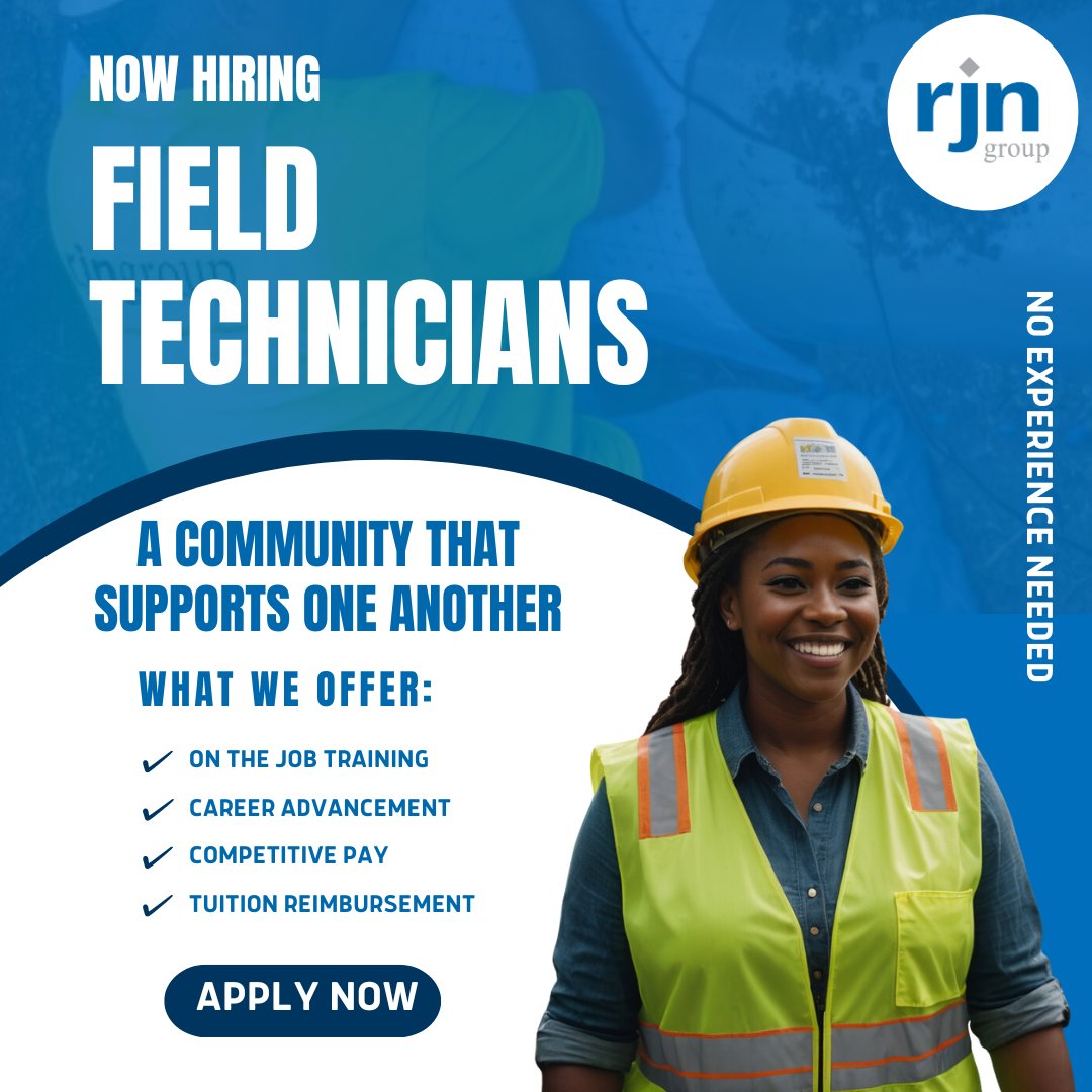 rjn_group's tweet image. Ready to dive into a new career? We&apos;re hiring Field Technicians—no experience needed! Join our team and help us keep the flow going strong. Apply today! hubs.li/Q02LqMf30 #NowHiring #FieldTechnicians #TheGroup #RJNProud