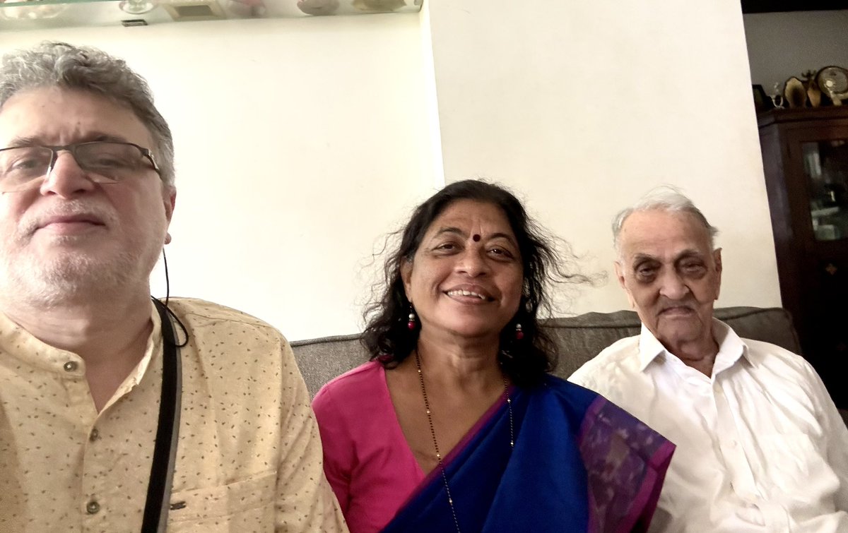 sandeshgoa's tweet photo. My (birth)day was made! Received blessings from Gurudasbab Kunde, a fatherly figure to me. He has a special place in my heart. He is one of the few #FreedomFighters who lived with principles and struggled in #FreeGoa from #farming skills to #accounting rather than bending and crawling. Till yesterday, this 90-year old iron man was the President of the Goa Freedom Fighters’ Association.
Why a special place in my heart? It is an interesting story. I was born on 15 August 1960 at my grandparent’s rented house at Hari Mandir chawl in #Madgao. Hearing the news, freedom fighter friends of my parents gathered on the road and started dancing. The #Portuguese police rushed there to stop them since celebration of India’s #IndependenceDay wasn’t permitted in #Goa.
“Independence Day? No. A baby boy is born”, they said joyously and continued “celebrating”! The police had no option but to go back.
Saying that the boy has arrived on India’s Independence Day with an advance “message” of Goa’s Liberation, Gurudasbab named me SANDESH. A real matter of pride for me!
I owe it to him and the whole freedom fighter community, as a co-opted Secretary of the Freedom Fighters’ Association and a proud son of the freedom fighter couple.
#JaiHind!!!