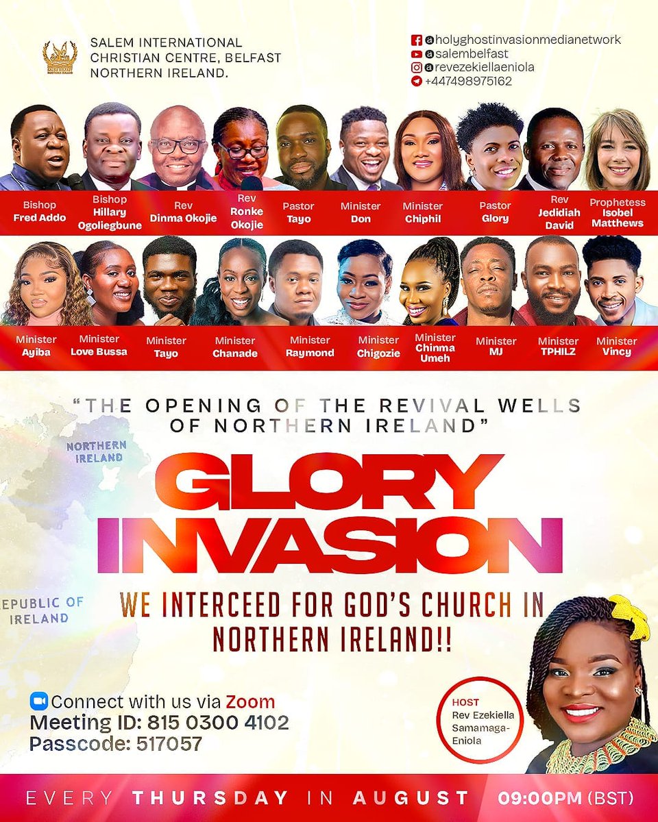 EzekiellaSam's tweet image. Join us tonight by 9:00PM BST as we raise an altar of Intercession and super impose the promise of GOD'S GLORY INVASION in NORTHERN IRELAND!!
GOD IS BUILDING HIS CHURCH 
#rediggingthewells #belfastfamilyprayermarathon #irelandrevivalcharge #irelandrevival