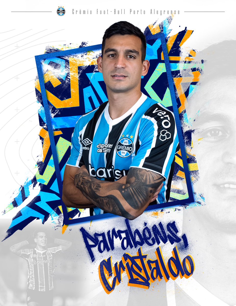 Gremio's tweet photo. Hoje é aniversário do Franco Cristaldo! 🥳🇪🇪 O nosso camisa 🔟 está completando 28 anos. Maestro do meio-campo Tricolor, ele chegou ao Grêmio ano passado e já tem dois títulos estaduais. Feliz cumpleaños e que venham muitas outras conquistas! 👏🏿 https://t.co/GydBrVLKDw