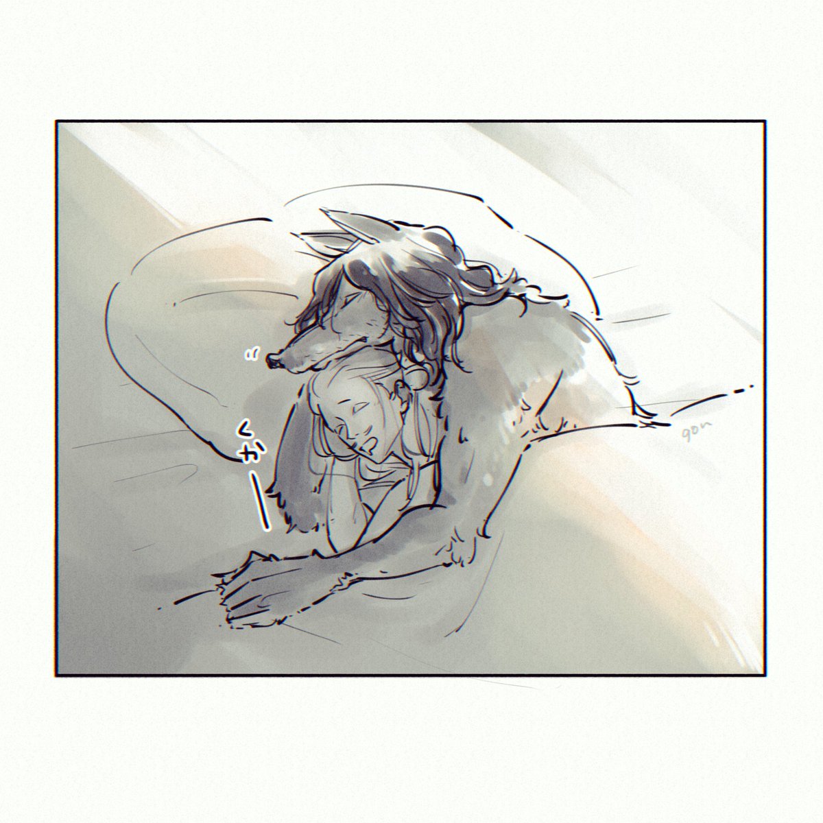 体格差好き～～～!!!と思って描いたけどなんか逆っぽく見えなくもないから一応センシティブで…   
製造元はマイ相です 