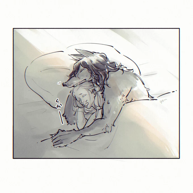 体格差好き～～～!!!と思って描いたけどなんか逆っぽく見えなくもないから一応センシティブで…   
製造元はマイ相です 