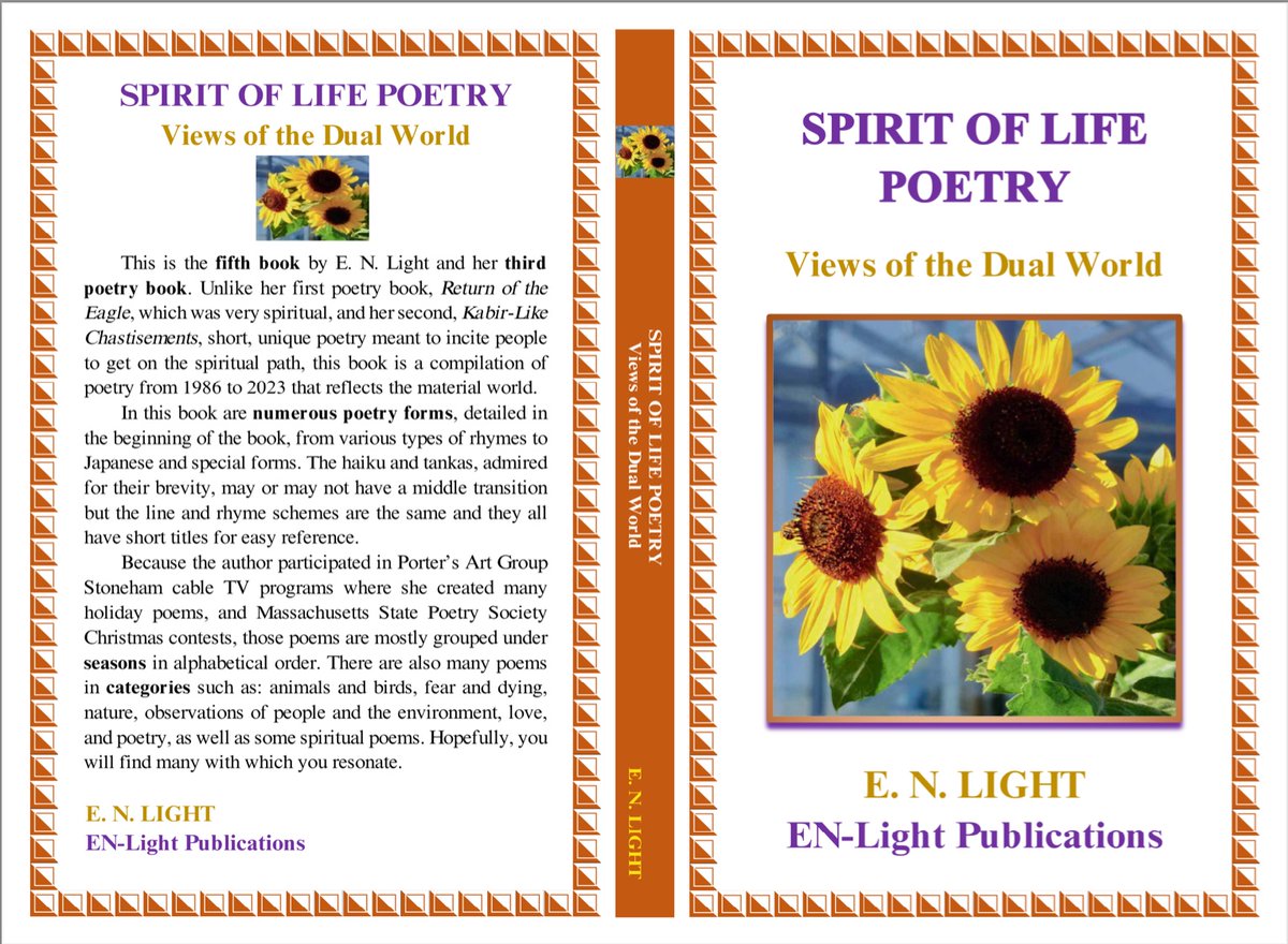 enlightwritings's tweet photo. #ElayneMNealPoetry #poems #poetry #ENLightAuthor #AmazonAuthor #PoetryBook #MundanePoetry #PoetryOfTheMaterialWorld #PoetryForms #SeasonalPoetry #FearAndDyingPoetry #LovePoetry #NaturePoetry #EnvironmentalPoetry #AnimalAndBirdPoetry #ObservationsOfPeoplePoetry https://t.co/g01MT7ecnw