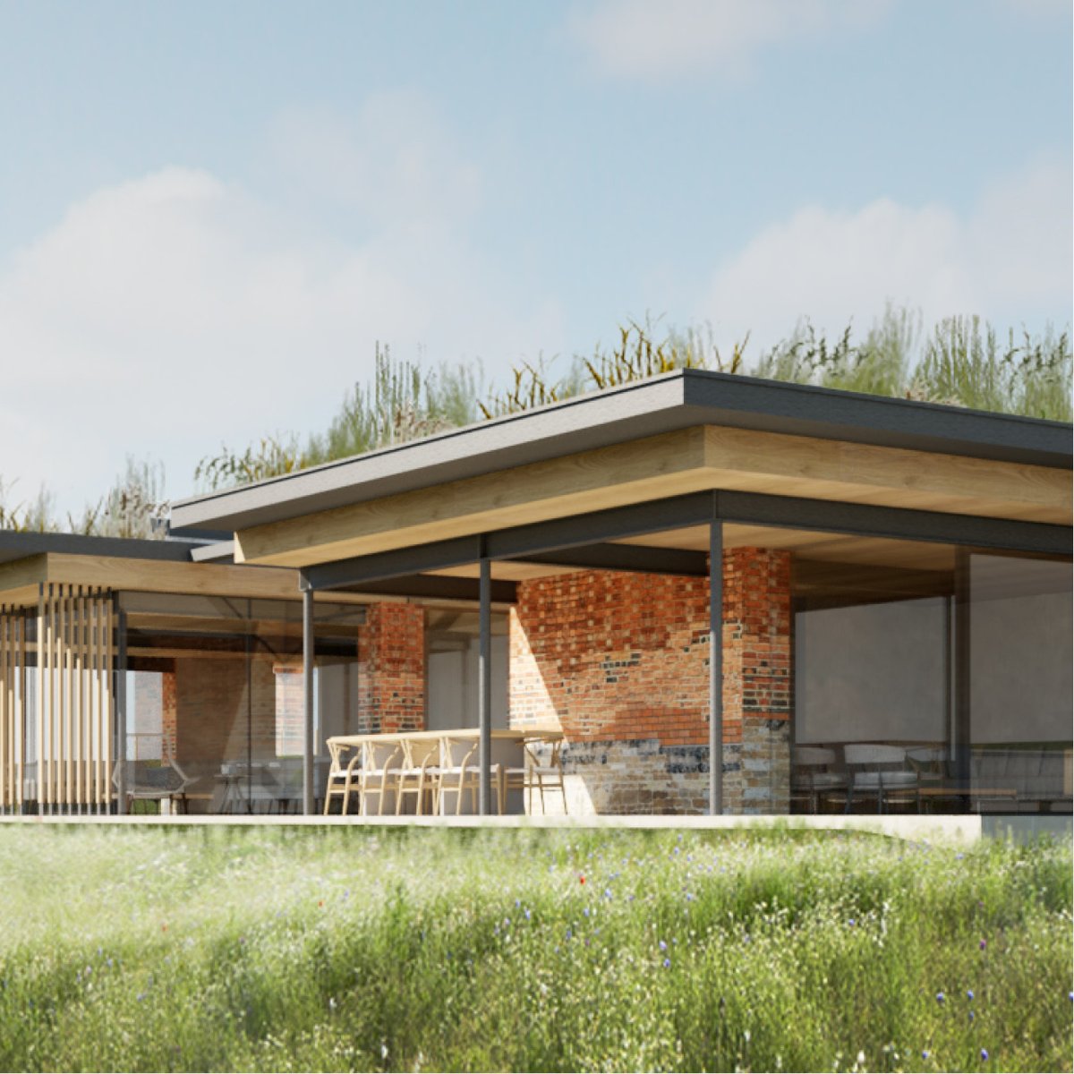 We are absolutely thrilled to have received planning consent for this NPPF Paragraph 84 home in Leicestershire. 

The house is being built on the site of an old equestrian facility through the careful dismantling, cataloguing and reusing of materials from existing barns on site.