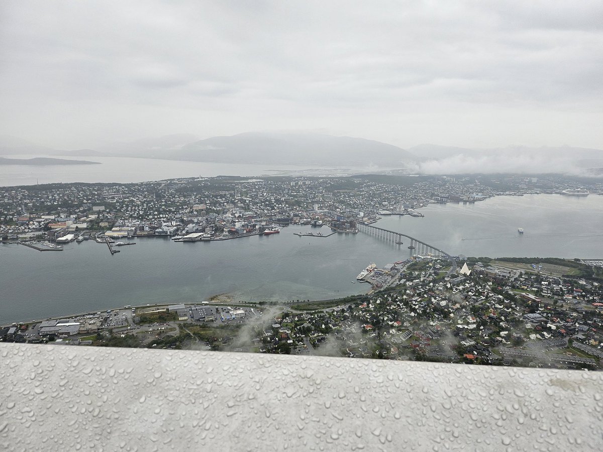 Worth the hike up the Gondola hill as the cloud did lift. Tromsø looking just grand in the rain.