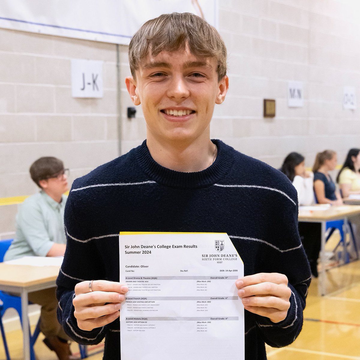 Sir John Deane's (@sirjohndeanes) on Twitter photo Oli achieved straight A*s in Drama & Theatre, French and History and will now study Liberal Arts at the <a href="/BristolUni/">University of Bristol</a>
#ResultsDay2024 Oli achieved straight A*s in Drama & Theatre, French and History and will now study Liberal Arts at the <a href="/BristolUni/">University of Bristol</a>
#ResultsDay2024