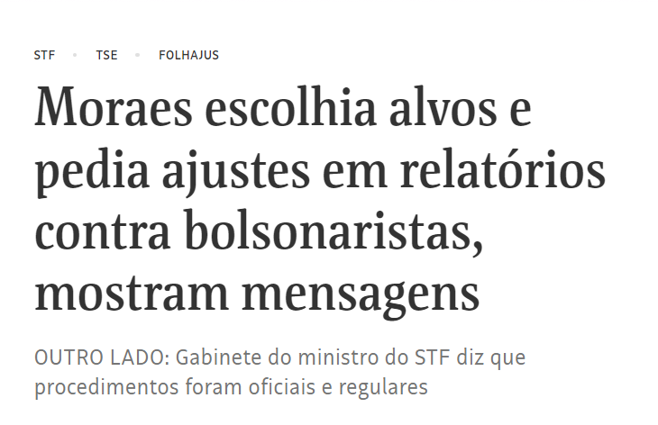 lnarloch's tweet photo. O técnico do TSE avisa que não encontrou nada contra a @revistaoeste, "apenas publicações jornalísticas". 

O juiz assistente de Alexandre de Moraes responde: "use a sua criatividade".

Parabéns a @folha por comprovar a perseguição que todos nós sabemos que aconteceu em 2022 e ainda acontece.