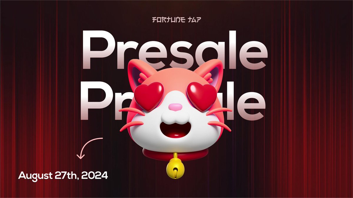 Presale Announcement! 🎉

Our presale is coming up on the 27th of August, 2024! 🪙

Save the date and join our TG Chat to stay in the loop NOW - t.me/fortunetapchat