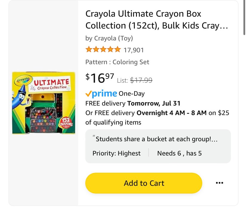 Kristen_Raye's tweet photo. 1 more! If I can get 1 more of these crayon boxes then I will have enough boxes for all 6 of my student tables to share ❤️28+ 4th Graders🍎 #clearthelist #clearthelist2024 #Teachersof𝕏 THANK YOU FOR SUPPORTING 🫶🏼🔗 https://t.co/YYxlYaREqd https://t.co/tgfAC7D6WB