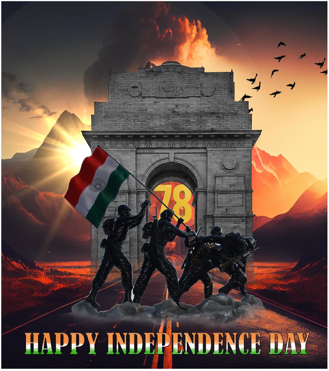 fizzah633's tweet photo. Happy Independence Day, India!
Today, we honor our freedom and celebrate the might of our tri-service forces—the Army, Navy, and Air Force. Their dedication and bravery protect our country and ensure our security. 
#HappyIndependenceDay #India #Army #Navy #AirForce #TriService https://t.co/2lL5mOL6QB