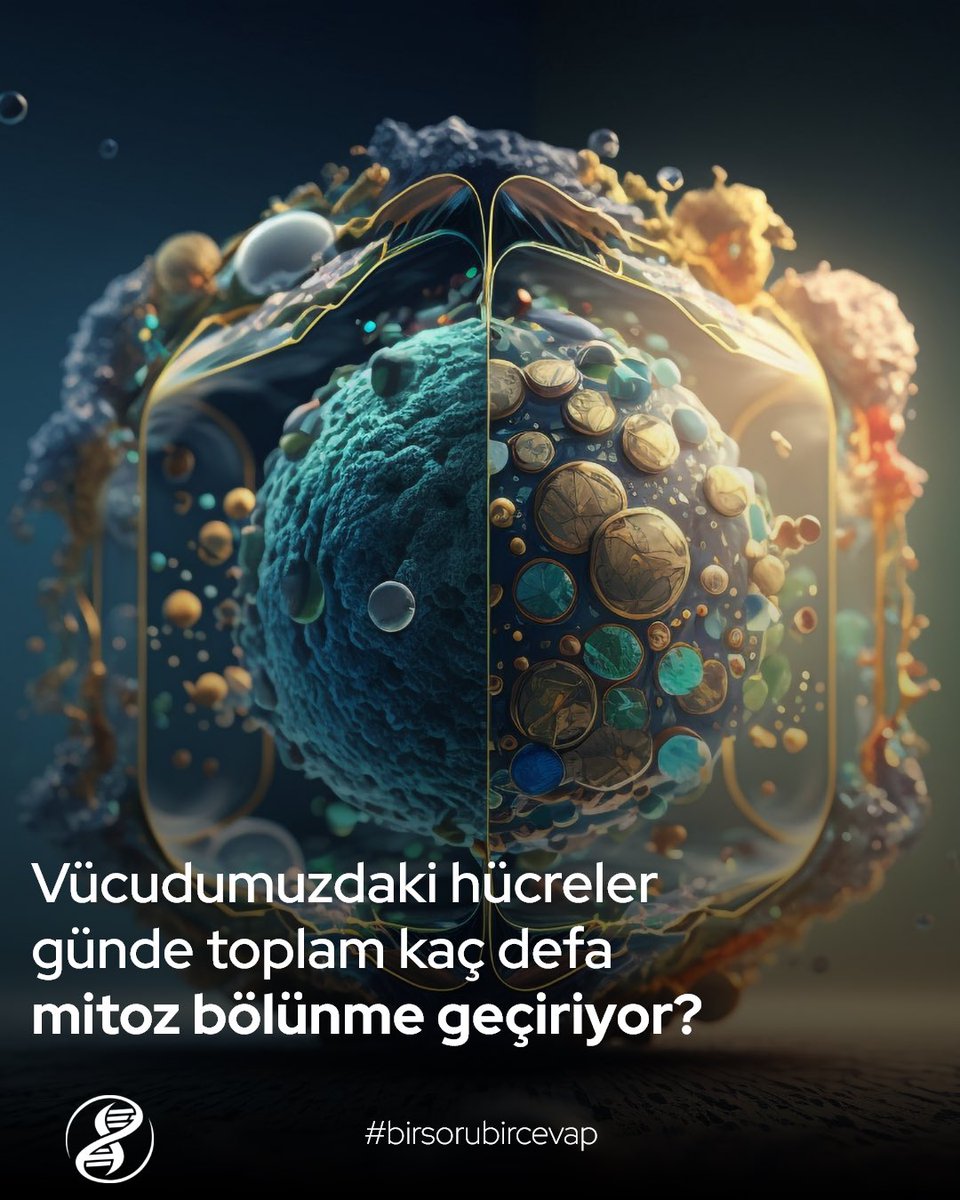 Ortalama bir insan vücudunda 37 trilyon civarında hücre bulunur.
Bu hücrelerde ise günde 2 - 3 trilyon defa mitoz bölünme gerçekleşir! 🤩

Bu bölünmelerde sıklıkla hatalar yapılır ve mutasyonlar oluşur. Bu hatalar ve mutasyonlar genellikle düzeltilir; ancak bazıları düzeltme