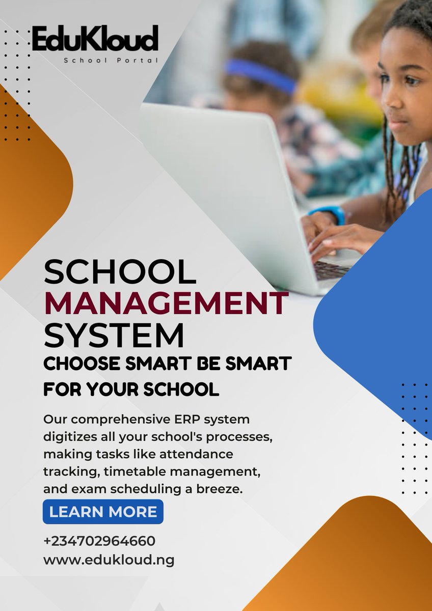 gideonkings_'s tweet photo. Unlock the power of efficient school management with Edukloud School Management.
From streamlining administrative tasks to enhancing communication between branches, our ERP system is the key to unlocking your school's true potential. #EfficientManagement #UnlockPotential https://t.co/qTByUc3cDd