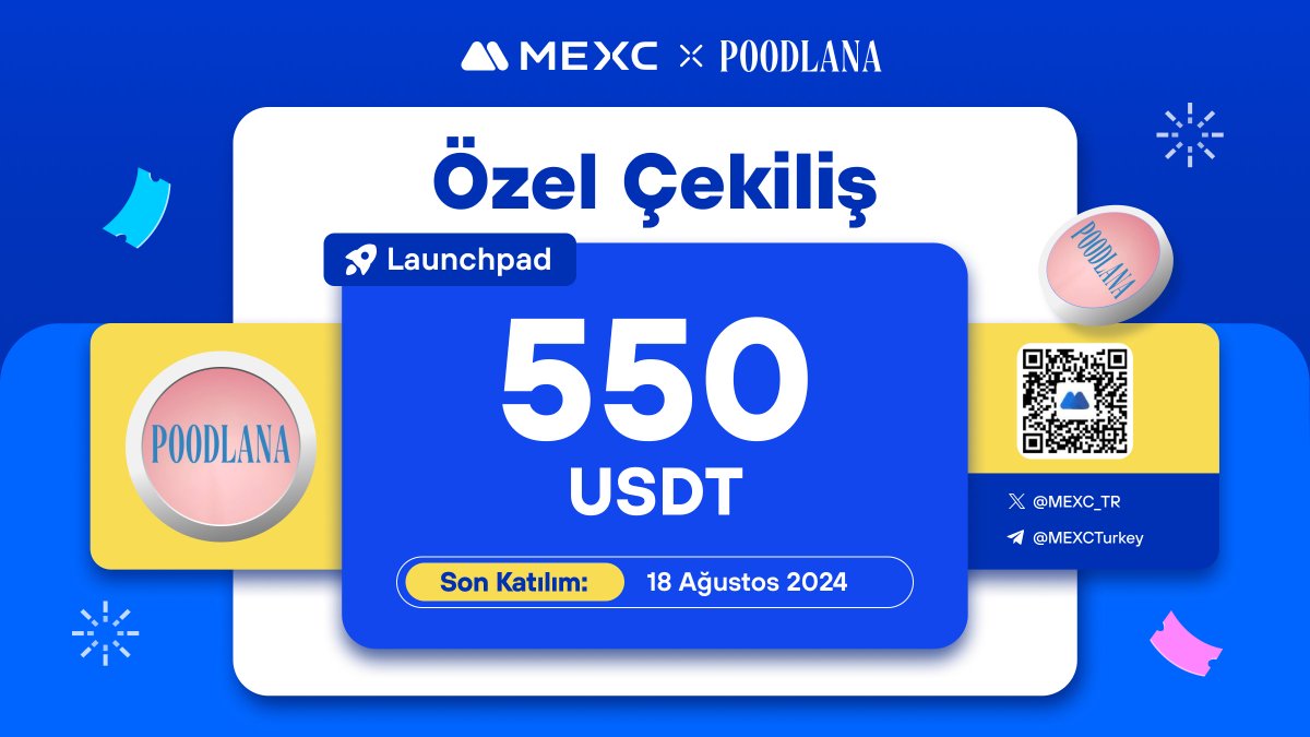 MEXC_TR (@mexc_tr) on Twitter photo 🎁 #MEXC <a href="/Poodlana/">Poodlana</a> Özel Çekilişine Katılın!
🏆 550 $USDT Ödülden Pay Kazanın!
📌 Katılım: mexctr.info/PoodlanaTR
🔷 Takip Et: <a href="/MEXC_TR/">MEXC_TR</a>
🔷 Takip Et: <a href="/Poodlana/">Poodlana</a>
🔷 Alıntıla, 3 kişi etiketle
📅 Son Katılım: 18 Ağustos 2024 23.59 🎁 #MEXC <a href="/Poodlana/">Poodlana</a> Özel Çekilişine Katılın!
🏆 550 $USDT Ödülden Pay Kazanın!
📌 Katılım: mexctr.info/PoodlanaTR
🔷 Takip Et: <a href="/MEXC_TR/">MEXC_TR</a>
🔷 Takip Et: <a href="/Poodlana/">Poodlana</a>
🔷 Alıntıla, 3 kişi etiketle
📅 Son Katılım: 18 Ağustos 2024 23.59