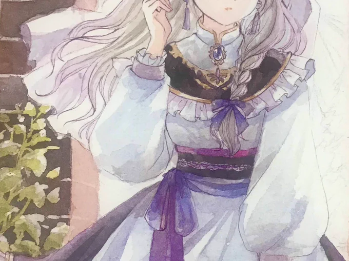むらさきの世界に出展する絵も描いてます〜!#wip 