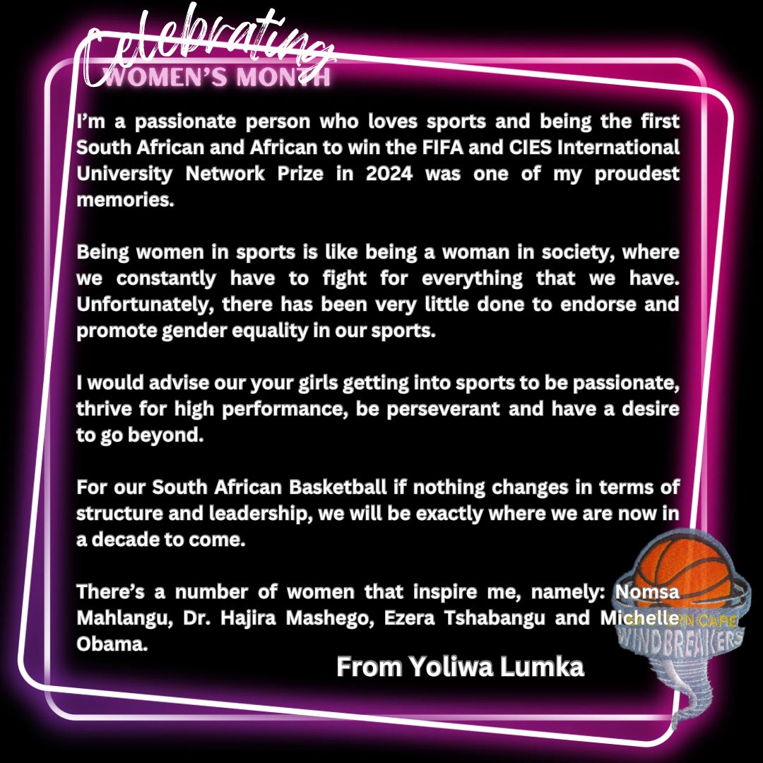 ec_windbreakers's tweet photo. Day 13 of 31: As we celebrate 💐 #WomansMonth with @YoliLumka a strong believer that women should passionately fight for what they want in life #ecwindbreakers🌪️ #basketball #womeninsport #ballislife 💯♥️ https://t.co/zAcWZo6ba4
