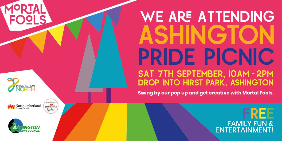Mortal Fools (@mortalfoolsuk) on Twitter photo We are contributing to Ashington Pride Picnic TODAY! 🏳️🌈💗🏳️⚧️
Swing by our creative pop up with artist <a href="/amylangdown_/">Amy Langdown</a> offering drop in creative fun & chat to us about our work with children & young ppl!
Thank you <a href="/AshingtonTown/">Ashington Town Team</a> Council & <a href="/prideactionnrth/">Pride Action North</a> for inviting us! We are contributing to Ashington Pride Picnic TODAY! 🏳️🌈💗🏳️⚧️
Swing by our creative pop up with artist <a href="/amylangdown_/">Amy Langdown</a> offering drop in creative fun & chat to us about our work with children & young ppl!
Thank you <a href="/AshingtonTown/">Ashington Town Team</a> Council & <a href="/prideactionnrth/">Pride Action North</a> for inviting us!