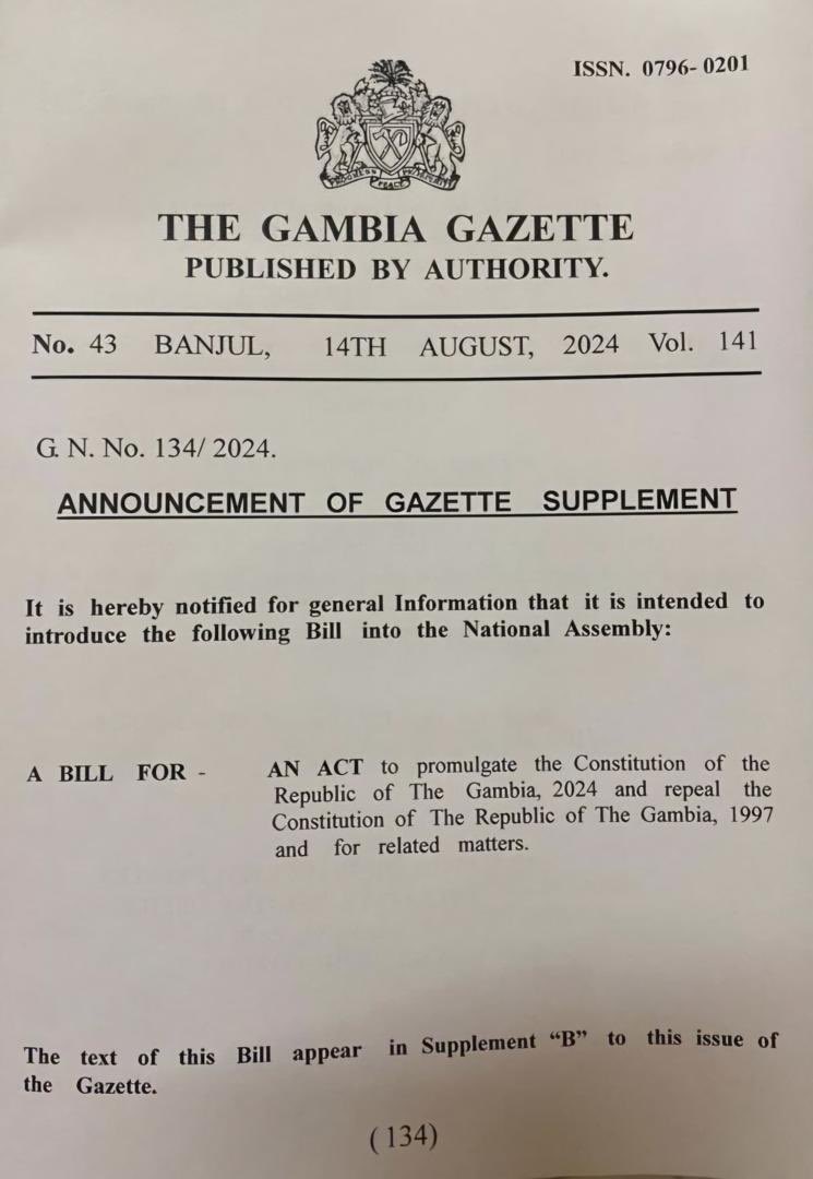 📢 A Bill to introduce the 2024 Constitution and repeal the 1997 Constitution is heading to the National Assembly. A new chapter begins! #Constitution2024