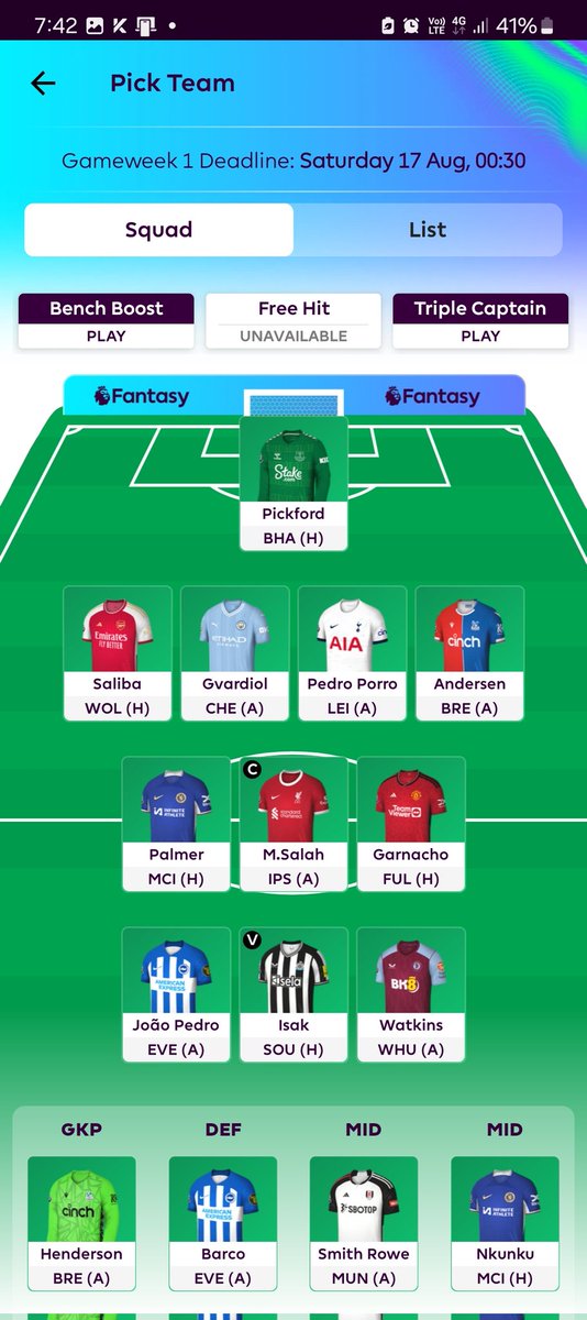 rolandfsp's tweet photo. @FPLGOAT7 Please rate my team brother. https://t.co/vrDuuxiEUW