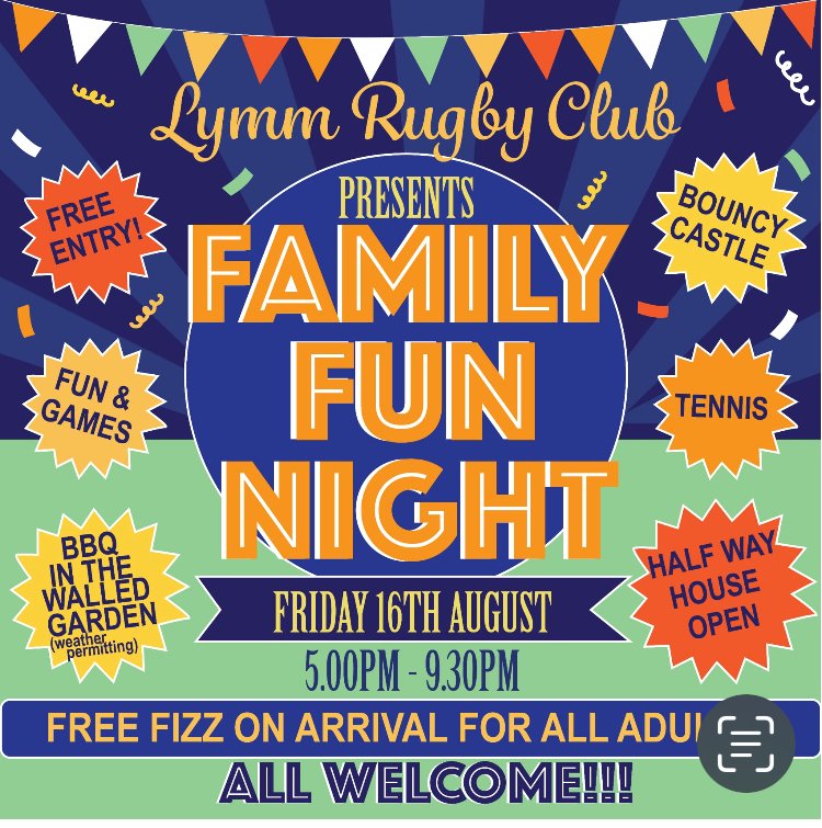 Join us at the Rugby and Tennis club on Friday evening for Fun, Games, BBQ and Bar for all the family!