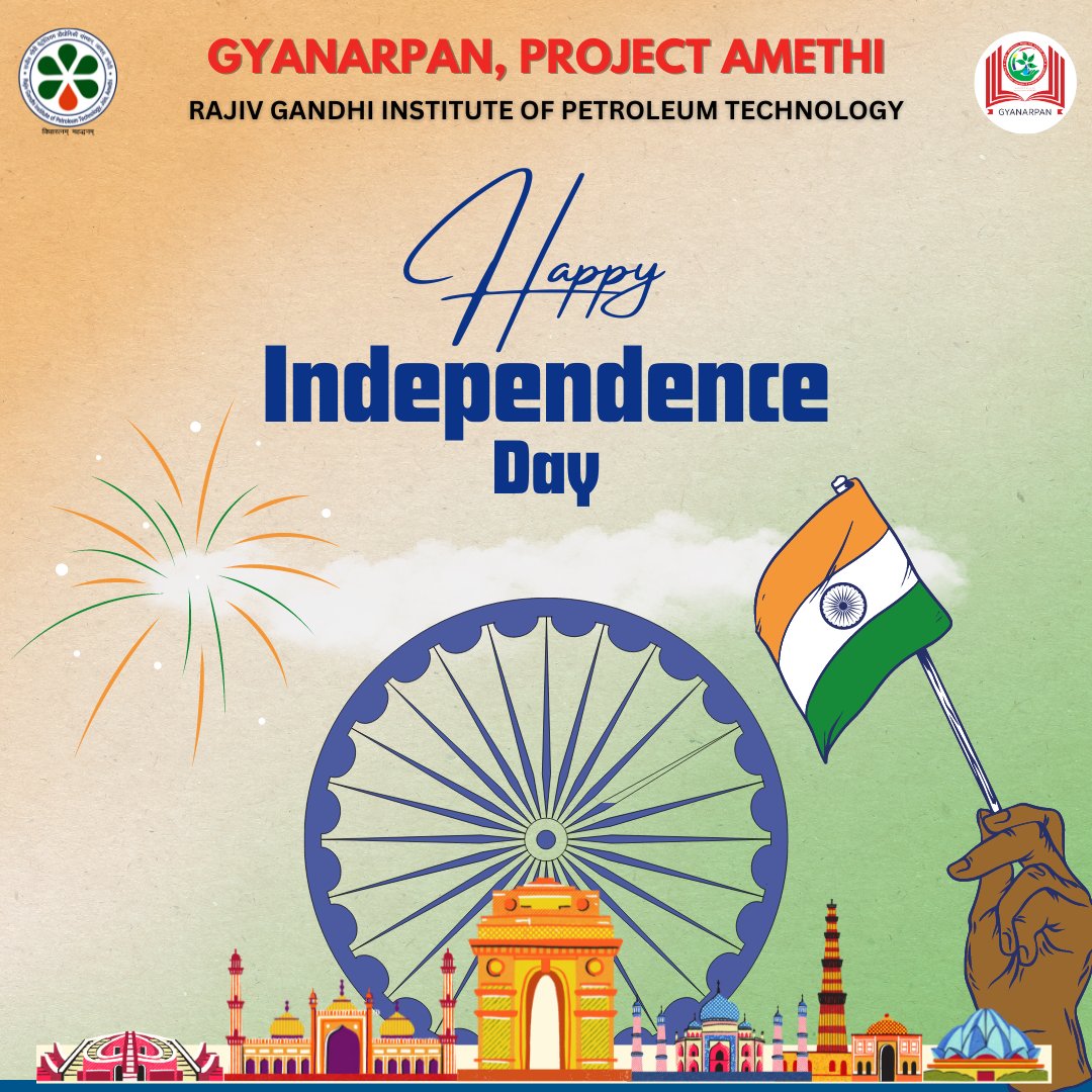 Gyanarpan1's tweet photo. स्वतंत्रता दिवस के इस पावन अवसर पर, हम अपने वीर सपूतों को नमन करते हैं जिन्होंने देश की स्वतंत्रता और संप्रभुता की रक्षा की। टीम ज्ञानार्पण देश की एकता, समृद्धि, स्वास्थ्य, और भाईचारे की कामना करती है। 
जय हिंद!

भवदीय 
टीम ज्ञानार्पण https://t.co/19cDSdzofR