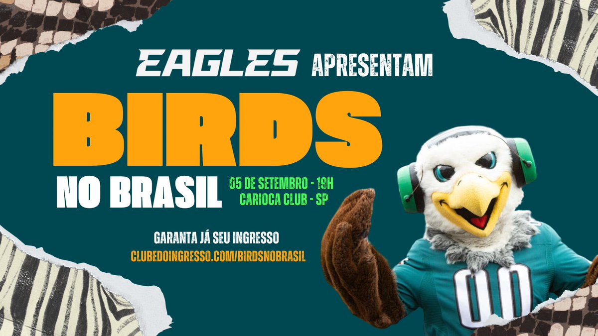 EaglesBR's tweet photo. Ameagles, independente do ingresso, temos muito para curtir a chegada da NFL por aqui. 

Vem com a gente para uma festa INESQUECÍVEL, organizada em parceria com o @Eagles para os fãs brasileiros. 

Open Bar, brindes e convidados incríveis, incluindo o Swoop e as cheerleaders!
https://t.co/lHGjcc9pnn