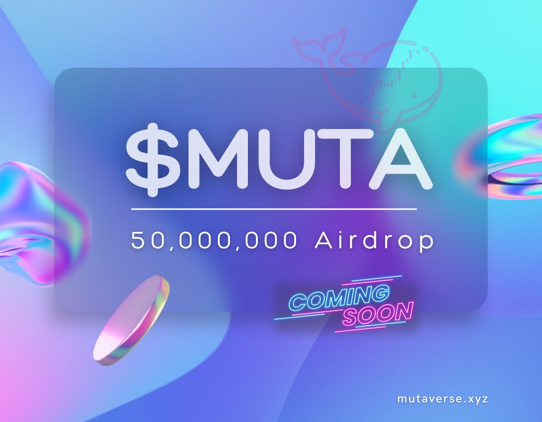 MutaVerseXYZ's tweet photo. The Biggest Solana Airdrop is here enrol now for $MUTA airdrop. Drop your $SOL address in pin tweet - tag 3 friends, like, &amp; rt 📊 https://t.co/WEX1SMrMwE