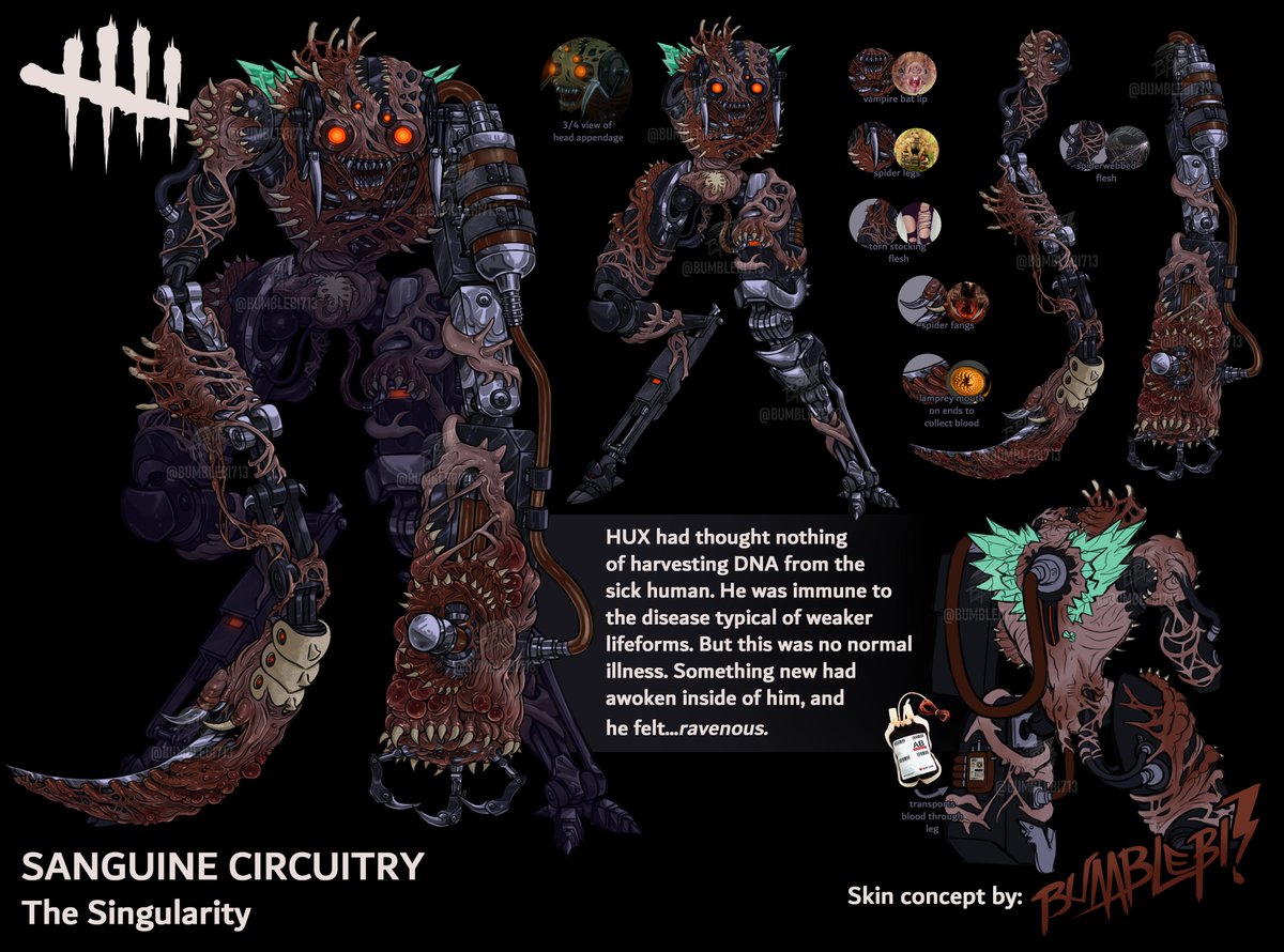 My entry for the Dead by Daylight Design a Cosmetic Contest: 
"Sanguine Circuitry" for The Singularity. 

#dbdfanart