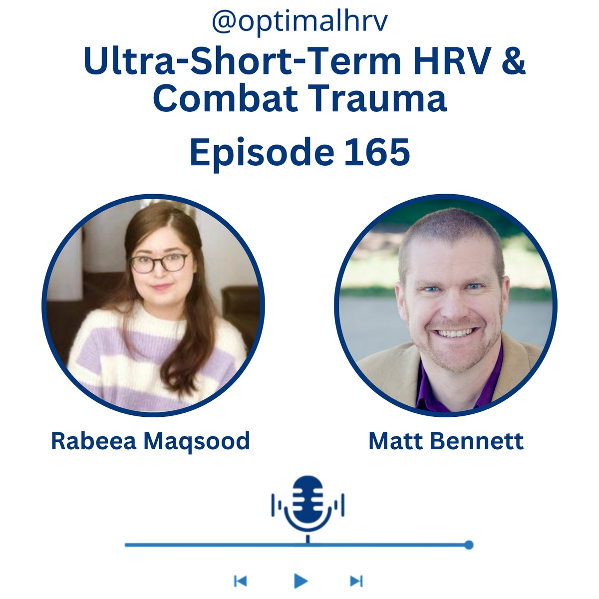 OptimalHRV's tweet photo. 🎧 New Podcast Episode 165 is Live! 🎉
Join Matt as he sits down with Rabeea Maqsood to explore her groundbreaking research on ultra-short-term heart rate variability and its connection to combat-related traumatic injury. 🧠🩺 
Link:https://t.co/Q6GJFZsViJ https://t.co/SPXzzmEDCQ