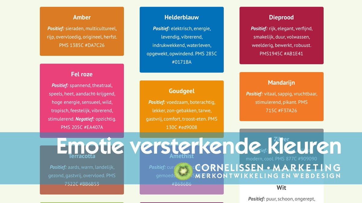 Ontdek hoe emoties kunnen worden versterkt door middel van kleuren in je marketingstrategie!  Check je huisstijl, klopt die wel? Past de kleur bij je merk?  Bekijk de volgende pagina 👉🏻 im.nu/5ANS8E