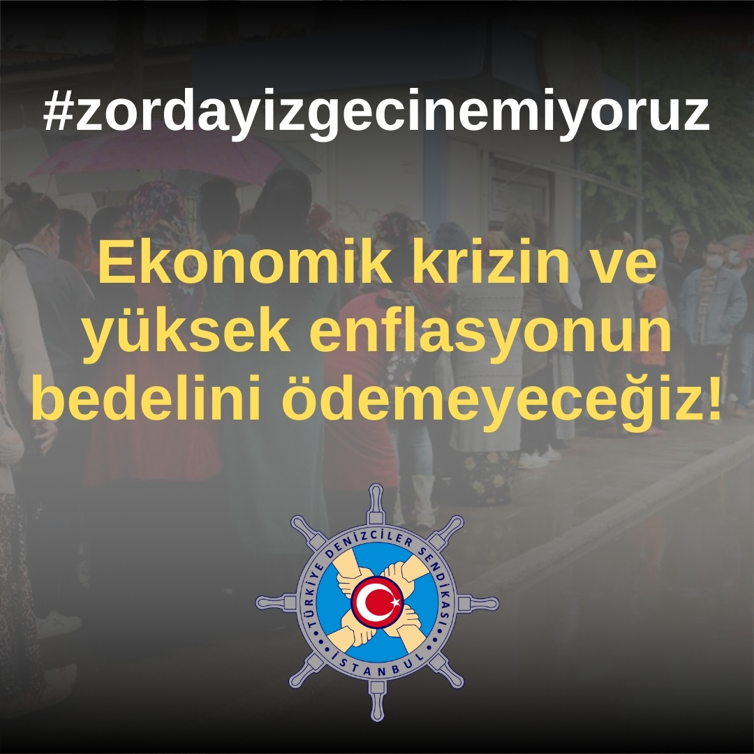 Ekonomik krizin ve yüksek enflasyonun bedelini ödemeyeceğiz!
#zordayizgecinemiyoruz
<a href="/turkiskonf/">TÜRK-İŞ</a>