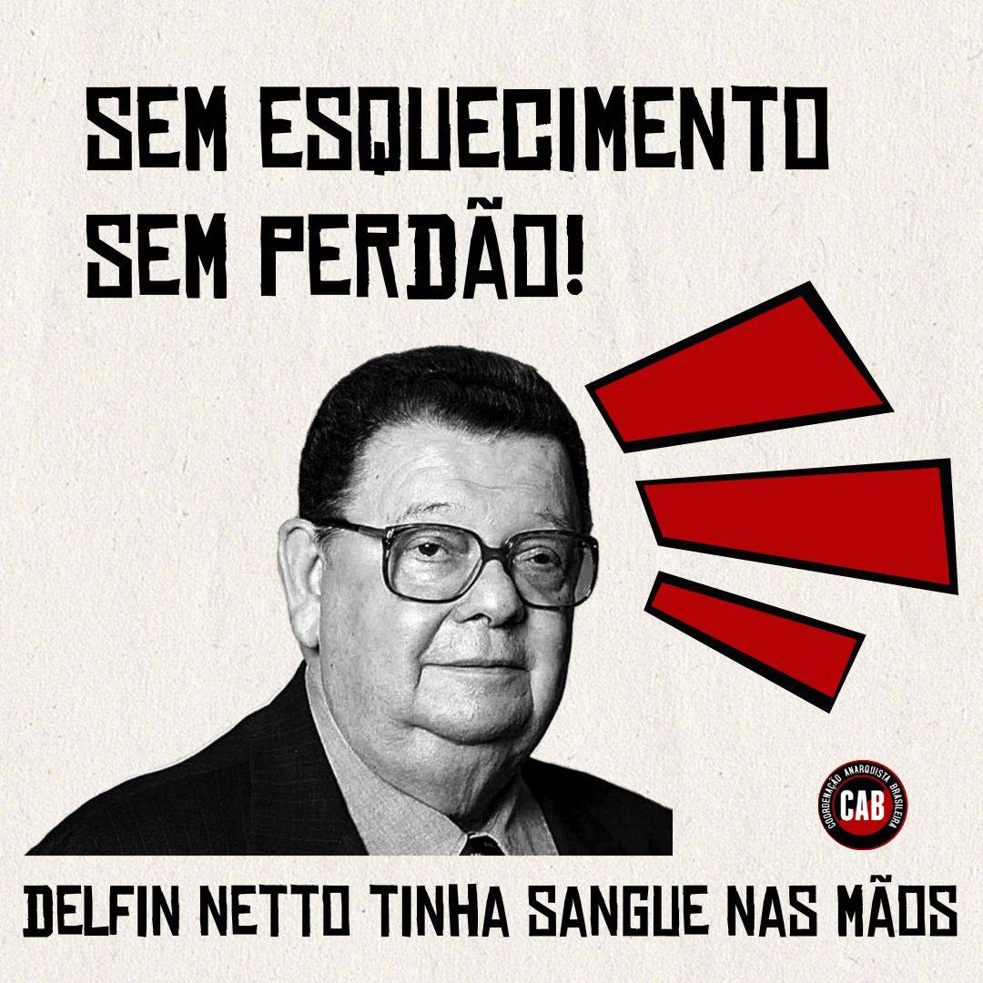 🏴🚩 Sem esquecimento, sem perdão!

Nosso inimigo de classe morreu. Infelizmente, não foi em um contexto de correlação de forças favoráveis aos de baixo. Mas o conjunto das esquerdas está comemorando, certo? 
(+)