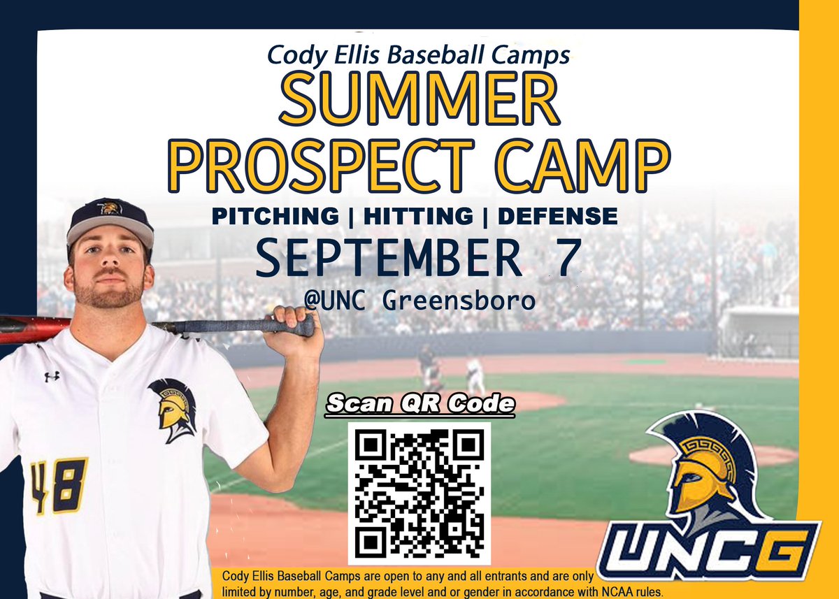 ‼️ Sign up for our September 7th Prospect Camp ‼️

Register Here! ➡️ codyellisbaseballcamps.com