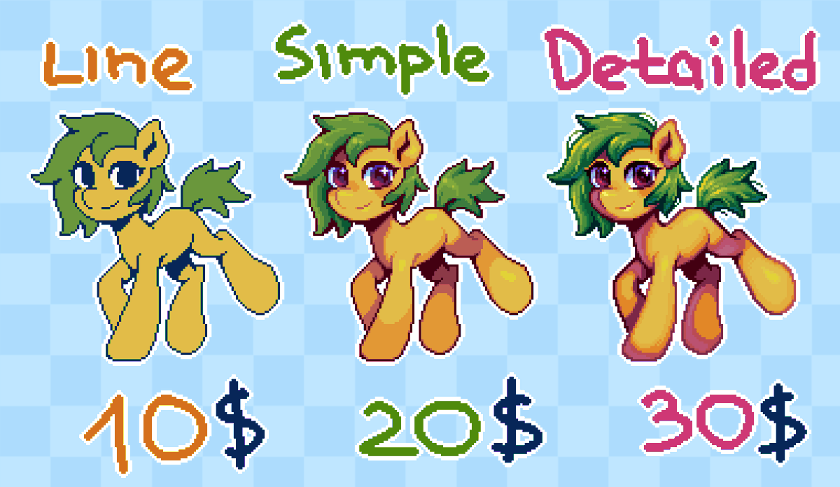 H1kkageP's tweet image. Decided to return my old simple style of pixel art in case somepony missed it!
DM me if interested in commission!
Payment via Hipolink (PayPal)