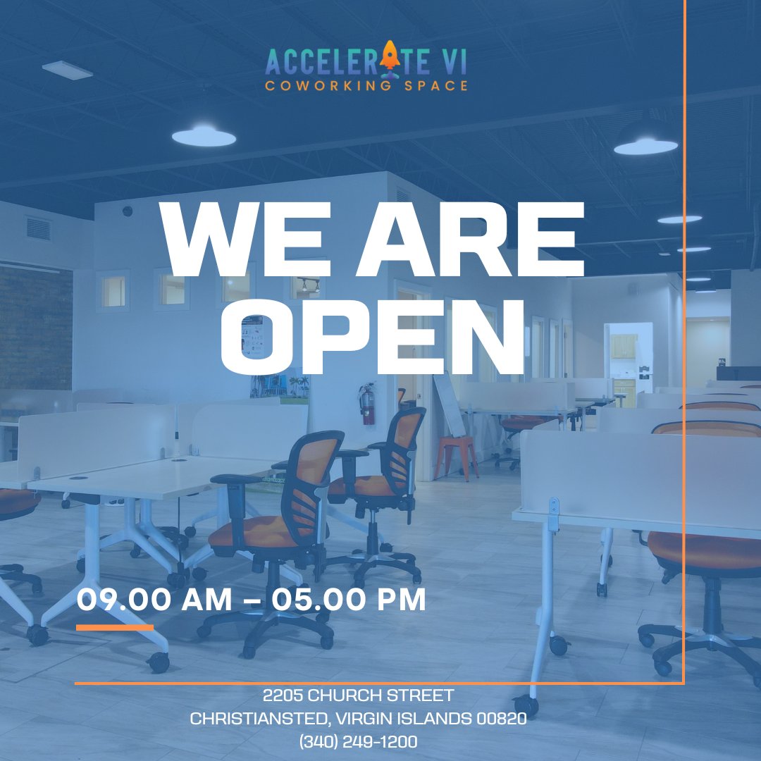 At the RTPark we understand the impact Tropical Storm Ernesto and the ongoing power outages have had on many. If you're looking for a place to work, our coworking space, AVICs, in downtown Christiansted, is open and equipped with reliable internet access.