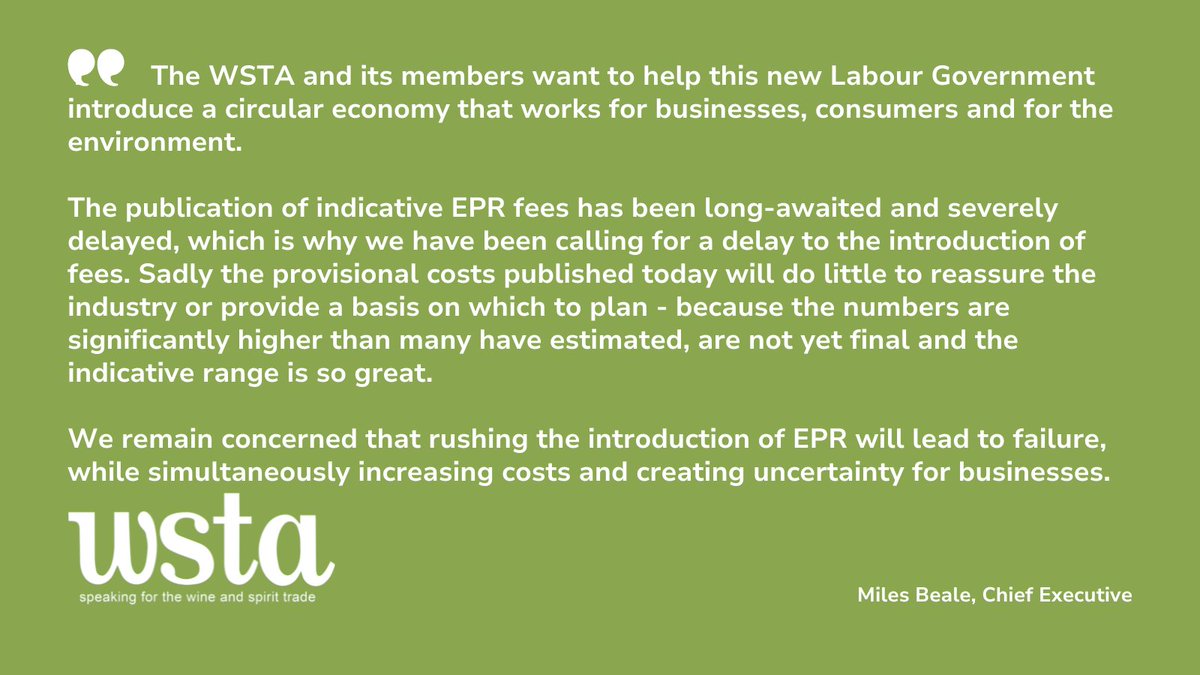 wstauk's tweet photo. @WSTA_Miles comments on the publishing of the EPR fees by Defra.
#WSTA #Defra #EPRfees
https://t.co/rWuWUE8rBg https://t.co/zzm4YVvNG4