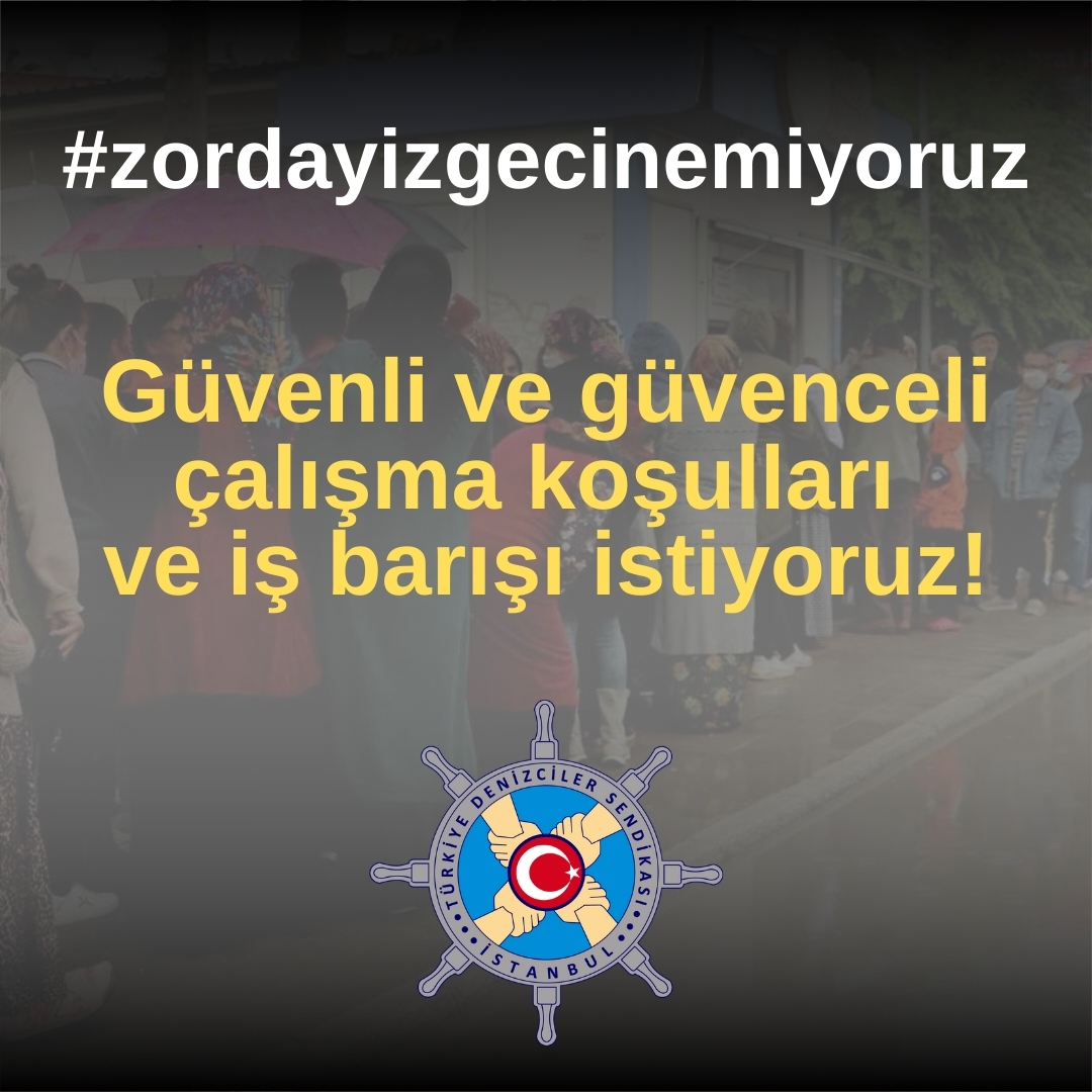 Güvenli ve güvenceli çalışma koşulları ve iş barışı istiyoruz!
#zordayizgecinemiyoruz
<a href="/turkiskonf/">TÜRK-İŞ</a>