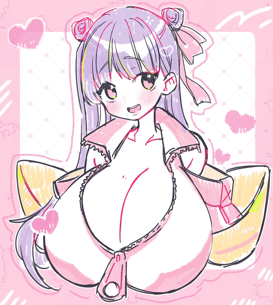 「らくがき水着リップちゃん 」|つくもきょー子のイラスト