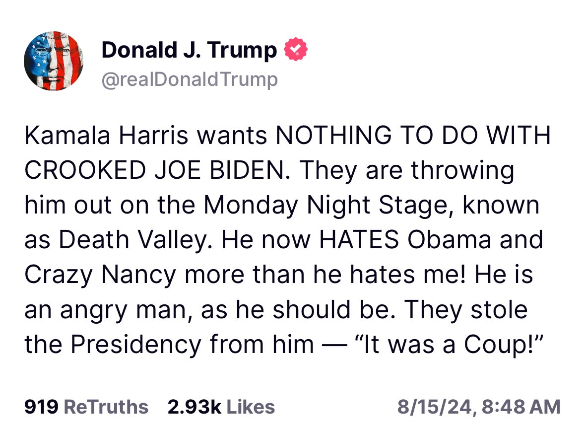 Donald Trump this morning: