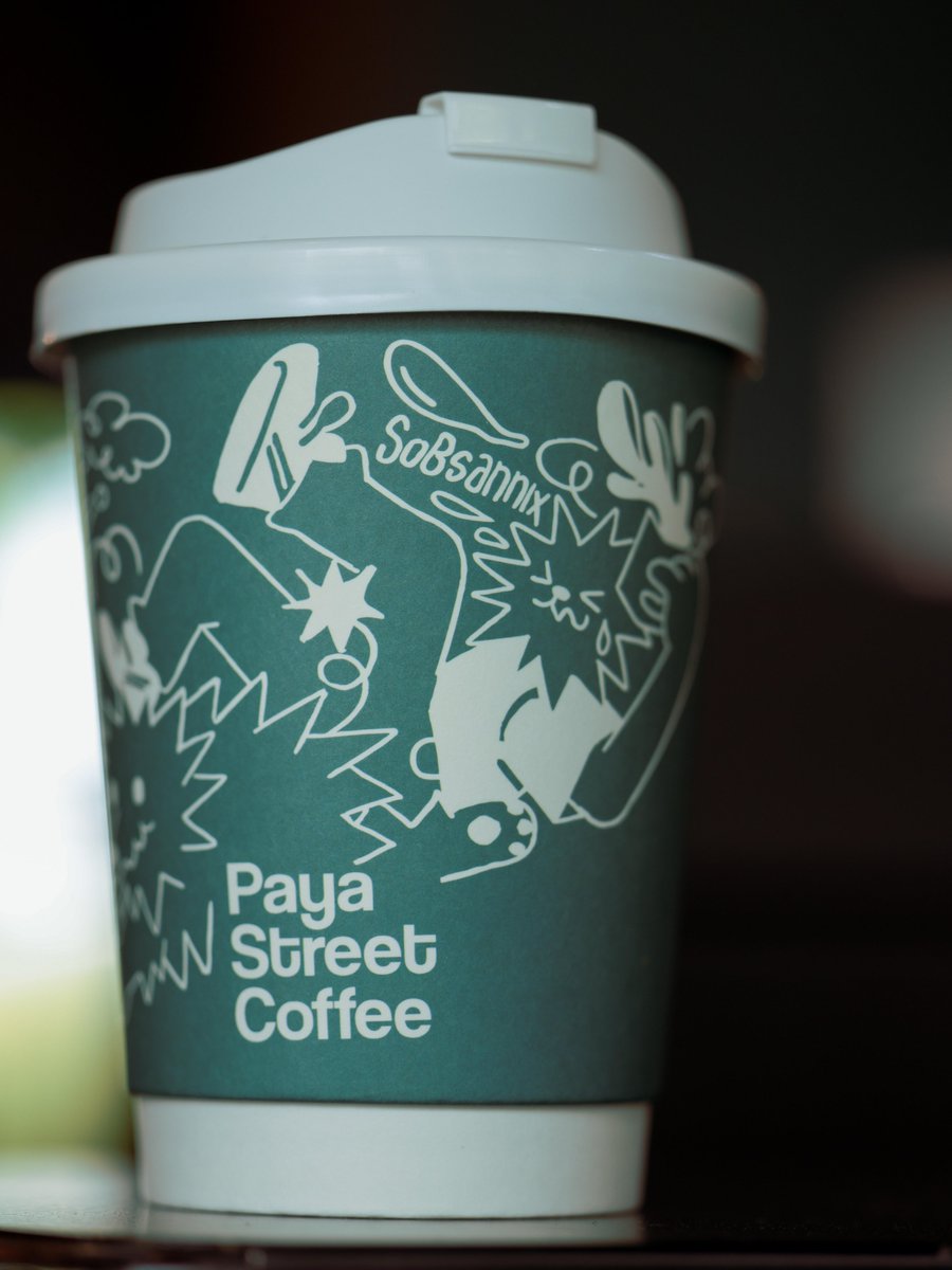 sobsannix's tweet photo. look! got to make merch and have my little characters featured at a local coffee shop's coffee cups im— :') https://t.co/jY6AEjWBIY