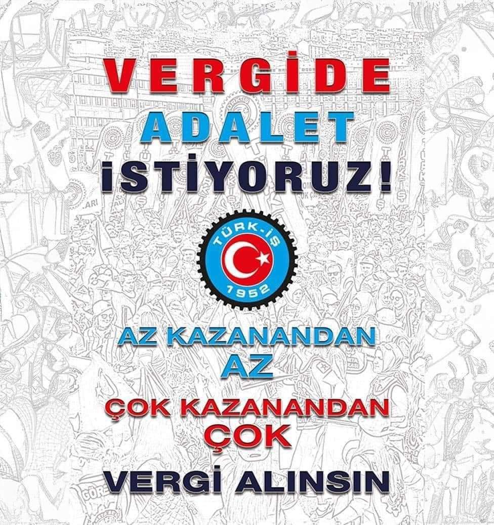 Vergi hesabı yapmaktan usandık! Vergide adalet istiyoruz!

#zordayizgecinemiyoruz
<a href="/turkiskonf/">TÜRK-İŞ</a>